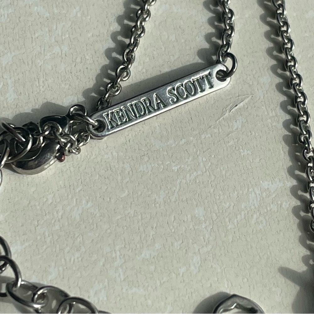 Kendra Scott Silver Chain Necklace with White Stone - Picture 2 of 4